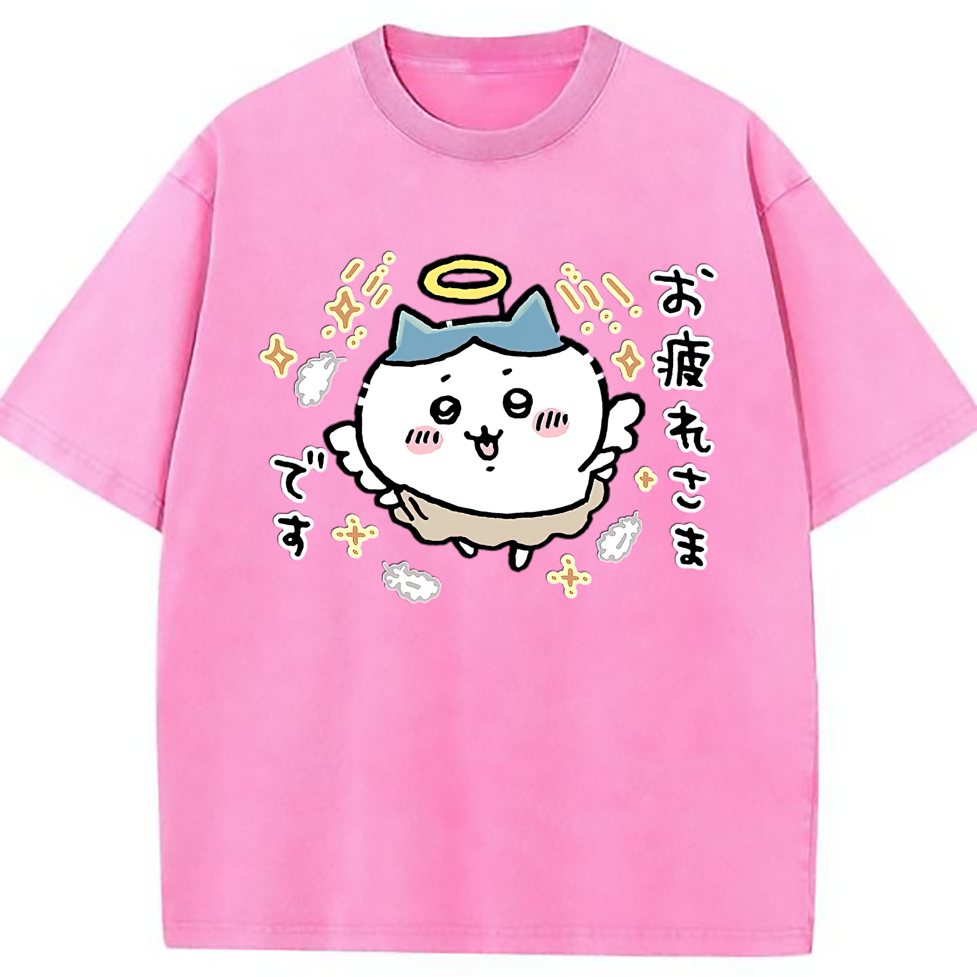 （画像用） ちいかわ ハチワレ Chii-kawa hachiware 綿100% ヴィンテージ風 半袖Tシャツ（フロントプリント）